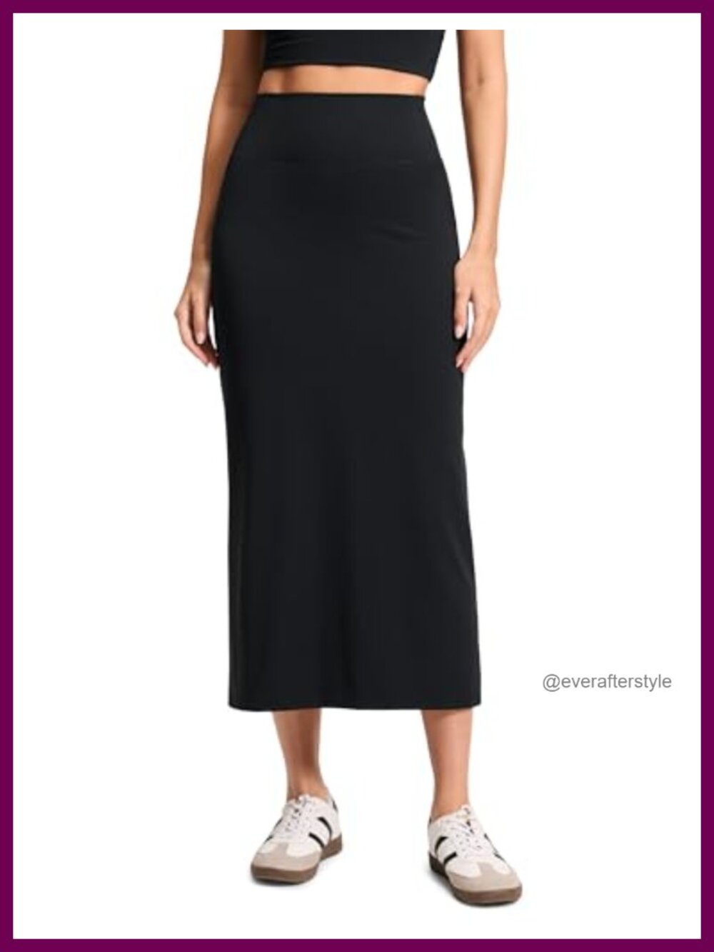 Butterlift High Rise Maxi Pencil Skirt Back Slit Casual